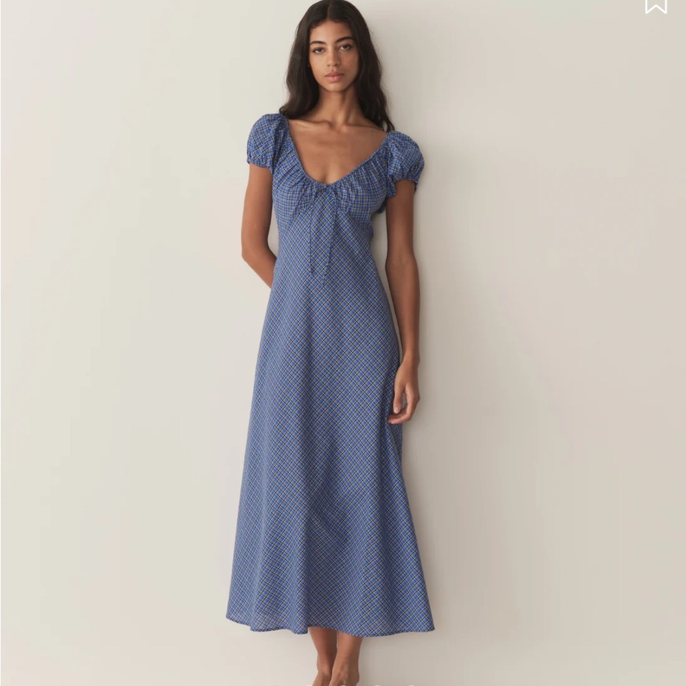 Doen SOFIA Cassis Check Maxi Dress